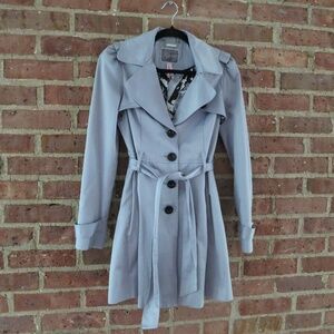 Lipsy London Light Blue Belted Short Trench Coat Jacket Size 4